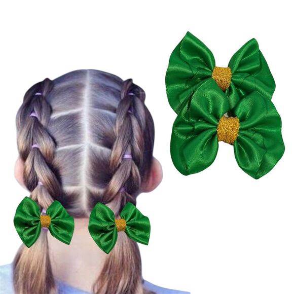 Handmade Other - Hair Bow Set 2 Hairpin For Girls Green 2 Inch New